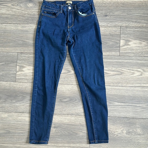Indigo Blue Skinny Jeans with Sleek Fit - Picture 1 of 8